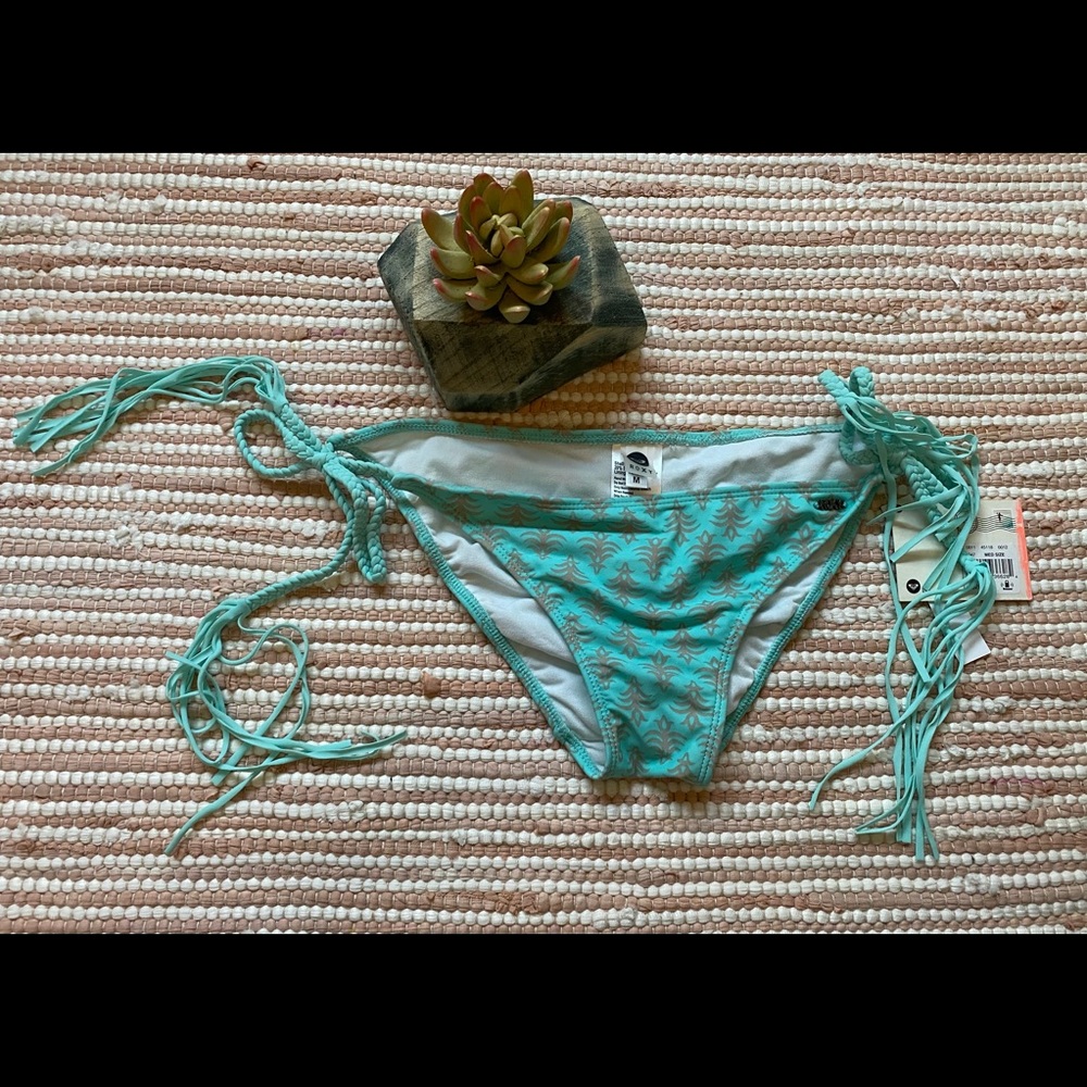 Roxy Tassel Swim Bikini Bottoms Side Tie Size M